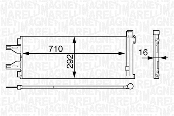 Kondensor, klimatanläggning Magneti marelli 350203623000 MAGNETI MARELLI