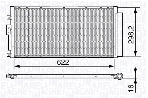 Kondensor, klimatanläggning Magneti marelli 350203644000 MAGNETI MARELLI
