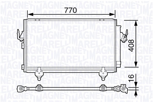 Kondensor, klimatanläggning Magneti marelli 350203691000 MAGNETI MARELLI