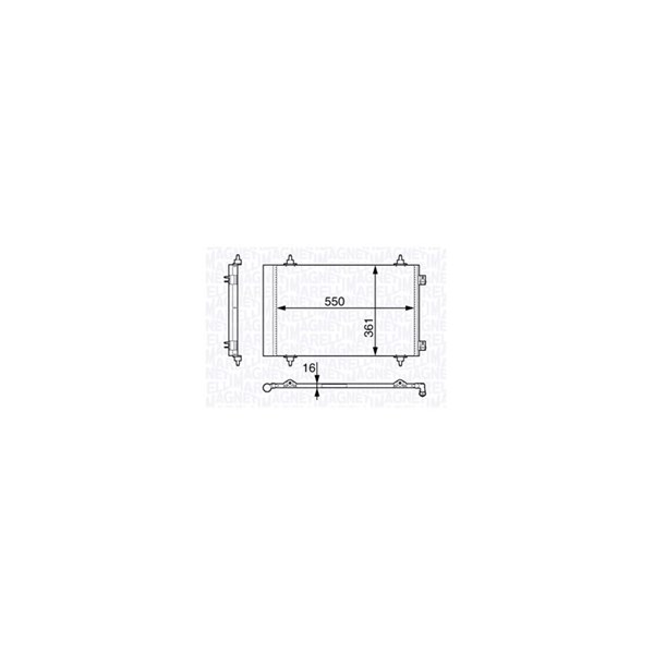 Kondensor, klimatanläggning Magneti marelli 350203710000 MAGNETI MARELLI