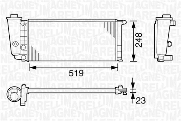 Kylare, motorkylning Magneti marelli 350213101000 MAGNETI MARELLI