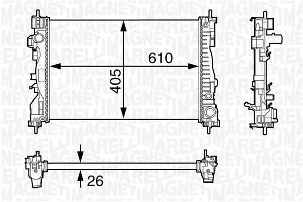 Kylare, motorkylning Magneti marelli 350213129700 MAGNETI MARELLI