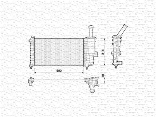 Kylare, motorkylning Magneti marelli 350213173000 MAGNETI MARELLI