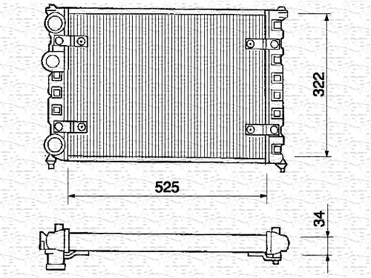 Kylare, motorkylning Magneti marelli 350213233000 MAGNETI MARELLI