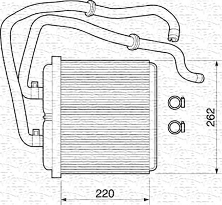 Värmeväxlare, kupévärme Magneti marelli 350218072000 MAGNETI MARELLI