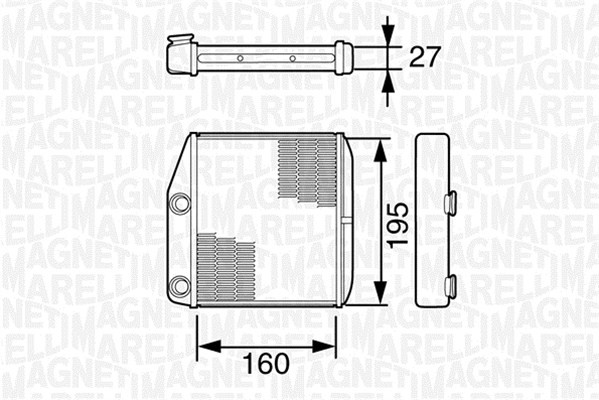 Värmeväxlare, kupévärme Magneti marelli 350218227000 MAGNETI MARELLI Värmeväxlare, kupévärme Magneti marelli 350218227000 MAGNETI MARELLI