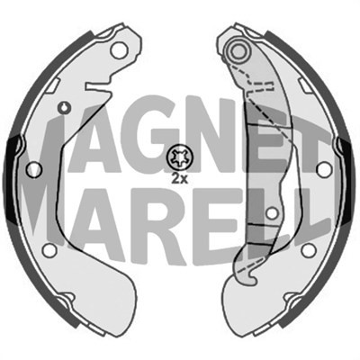 Bromsbackar, sats, Bakaxel Magneti marelli 360219192214 MAGNETI MARELLI