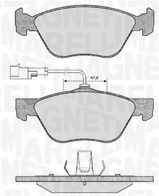 Bromsbeläggsats, Framaxel Magneti marelli 363916060101 MAGNETI MARELLI