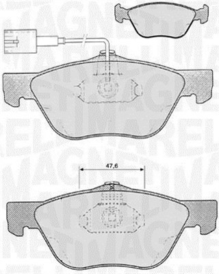 Bromsbeläggsats, Framaxel Magneti marelli 363916060103 MAGNETI MARELLI