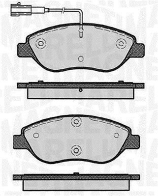 Bromsbeläggsats, Framaxel Magneti marelli 363916060124 MAGNETI MARELLI