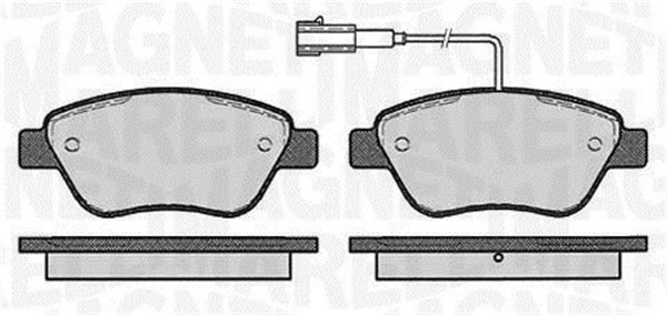 Bromsbeläggsats, Framaxel Magneti marelli 363916060126 MAGNETI MARELLI