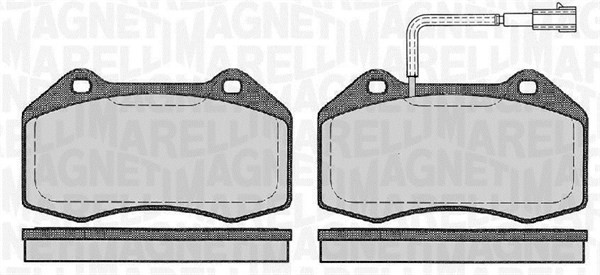 Bromsbeläggsats, Framaxel Magneti marelli 363916060127 MAGNETI MARELLI