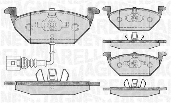 Bromsbeläggsats, Framaxel Magneti marelli 363916060132 MAGNETI MARELLI