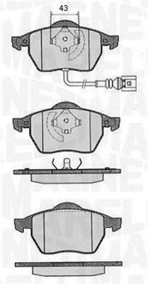 Bromsbeläggsats, Framaxel Magneti marelli 363916060136 MAGNETI MARELLI