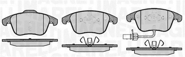 Bromsbeläggsats, Framaxel Magneti marelli 363916060139 MAGNETI MARELLI
