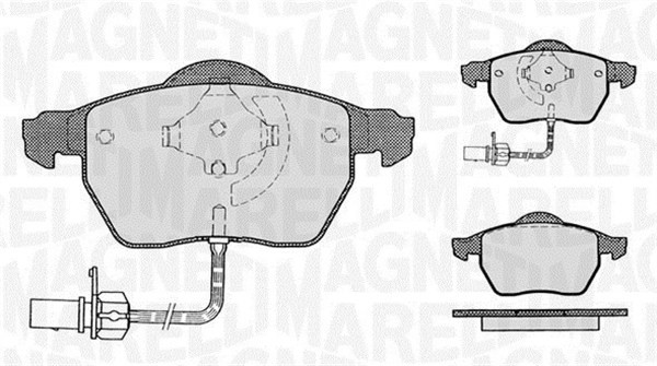 Bromsbeläggsats, Framaxel Magneti marelli 363916060142 MAGNETI MARELLI