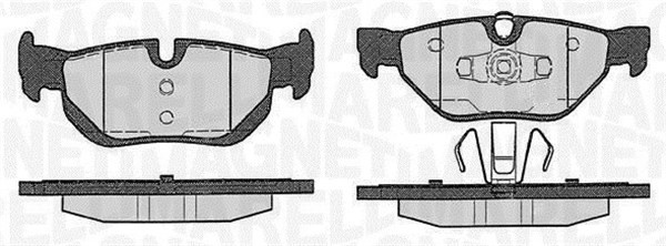 Bromsbeläggsats, Bakaxel Magneti marelli 363916060149 MAGNETI MARELLI