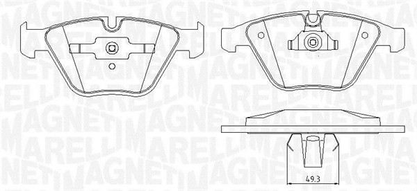 Bromsbeläggsats, Framaxel Magneti marelli 363916060151 MAGNETI MARELLI