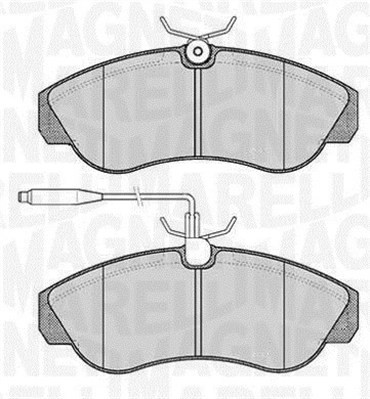 Bromsbeläggsats, Framaxel Magneti marelli 363916060184 MAGNETI MARELLI