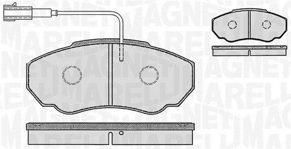 Bromsbeläggsats, Framaxel Magneti marelli 363916060186 MAGNETI MARELLI