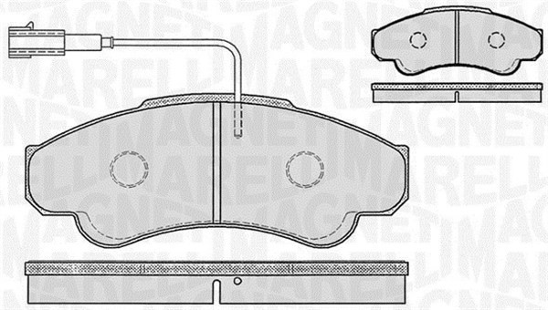 Bromsbeläggsats, Framaxel Magneti marelli 363916060187 MAGNETI MARELLI