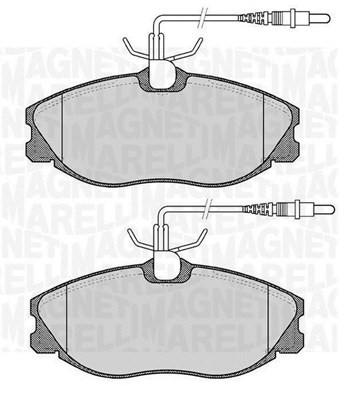 Bromsbeläggsats, Framaxel Magneti marelli 363916060202 MAGNETI MARELLI