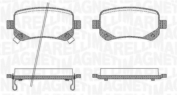 Bromsbeläggsats, Bakaxel Magneti marelli 363916060210 MAGNETI MARELLI