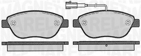 Bromsbeläggsats, Framaxel Magneti marelli 363916060214 MAGNETI MARELLI