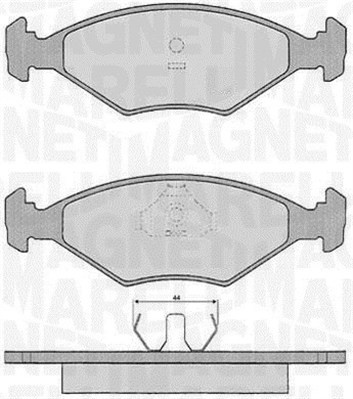 Bromsbeläggsats, Framaxel Magneti marelli 363916060229 MAGNETI MARELLI