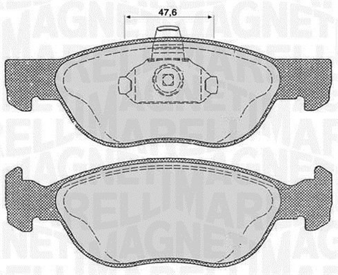 Bromsbeläggsats, Framaxel Magneti marelli 363916060238 MAGNETI MARELLI