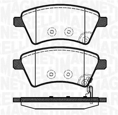Bromsbeläggsats, Framaxel Magneti marelli 363916060241 MAGNETI MARELLI