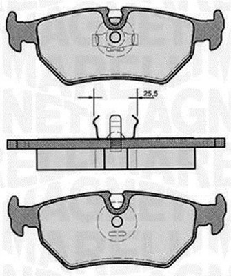 Bromsbeläggsats, Bakaxel Magneti marelli 363916060242 MAGNETI MARELLI