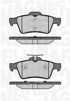 Bromsbeläggsats, Bakaxel Magneti marelli 363916060243 MAGNETI MARELLI