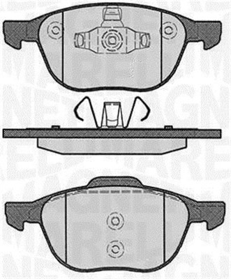 Bromsbeläggsats, Framaxel Magneti marelli 363916060244 MAGNETI MARELLI