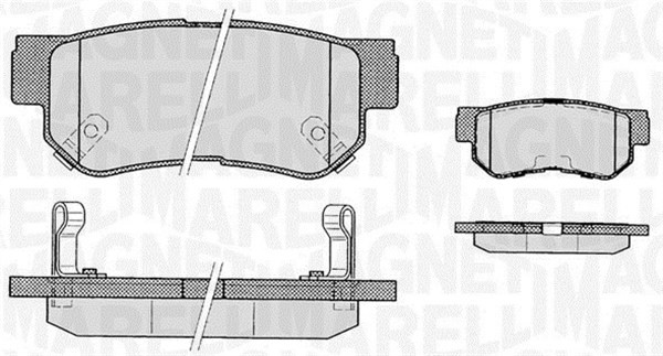 Bromsbeläggsats, Bakaxel Magneti marelli 363916060278 MAGNETI MARELLI