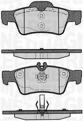 Bromsbeläggsats, Bakaxel Magneti marelli 363916060316 MAGNETI MARELLI