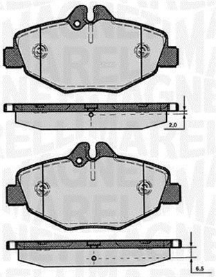 Bromsbeläggsats, Framaxel Magneti marelli 363916060318 MAGNETI MARELLI
