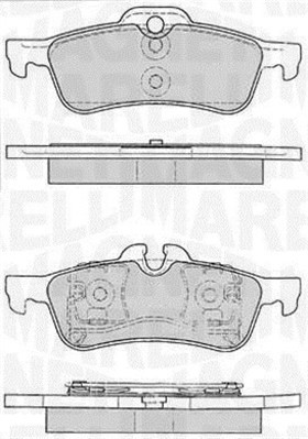 Bromsbeläggsats, Bakaxel Magneti marelli 363916060331 MAGNETI MARELLI