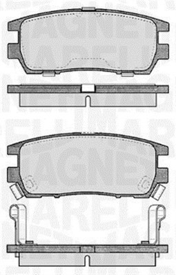 Bromsbeläggsats, Bakaxel Magneti marelli 363916060341 MAGNETI MARELLI