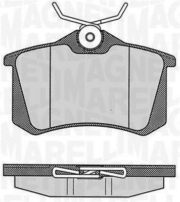 Bromsbeläggsats, Bakaxel Magneti marelli 363916060348 MAGNETI MARELLI
