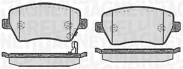 Bromsbeläggsats, Framaxel Magneti marelli 363916060353 MAGNETI MARELLI