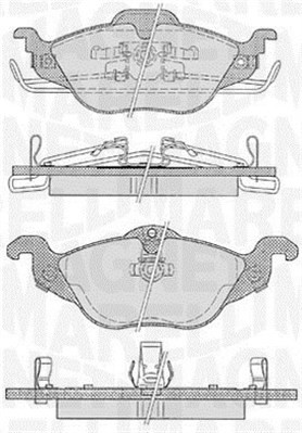 Bromsbeläggsats, Framaxel Magneti marelli 363916060355 MAGNETI MARELLI