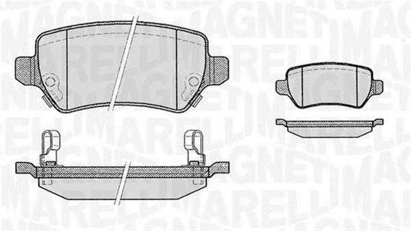 Bromsbeläggsats, Bakaxel Magneti marelli 363916060356 MAGNETI MARELLI