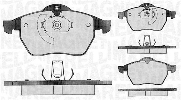 Bromsbeläggsats, Framaxel Magneti marelli 363916060360 MAGNETI MARELLI