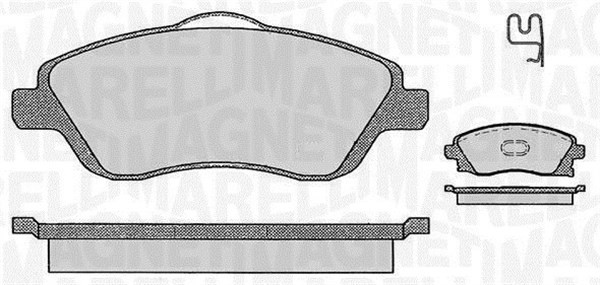 Bromsbeläggsats, Framaxel Magneti marelli 363916060362 MAGNETI MARELLI