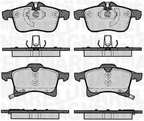 Bromsbeläggsats, Framaxel Magneti marelli 363916060364 MAGNETI MARELLI