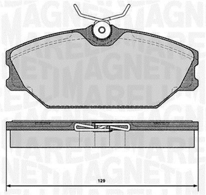 Bromsbeläggsats, Framaxel Magneti marelli 363916060377 MAGNETI MARELLI