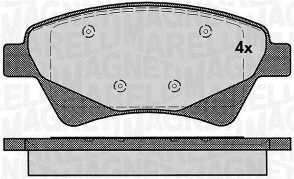 Bromsbeläggsats, Framaxel Magneti marelli 363916060380 MAGNETI MARELLI