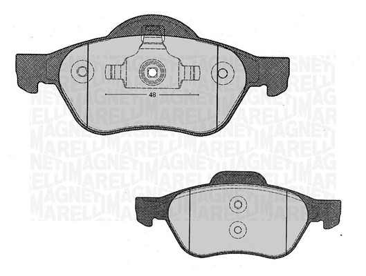 Bromsbeläggsats, Framaxel Magneti marelli 363916060381 MAGNETI MARELLI