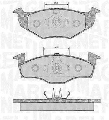 Bromsbeläggsats, Framaxel Magneti marelli 363916060388 MAGNETI MARELLI